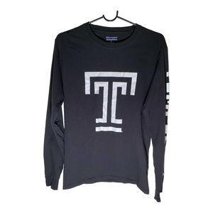 Champion Youth Temple University Owls Graphic Long Sleeve T Shirt Black Size S.
